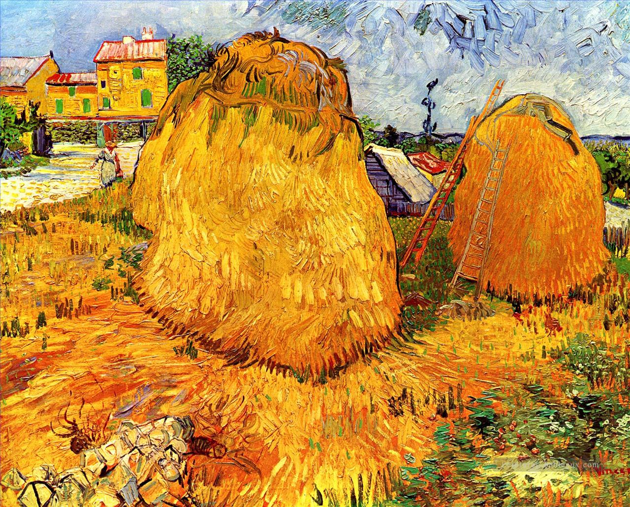 Les meules de foin en Provence Vincent van Gogh Peintures à l'huile